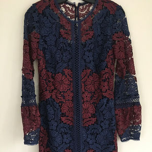 Detachable Sleeves Floral Cocktail Dress